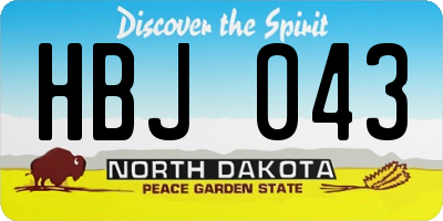 ND license plate HBJ043