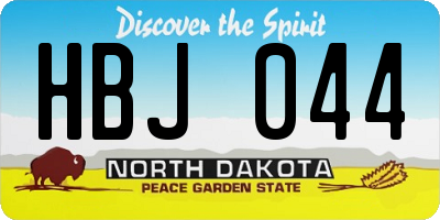 ND license plate HBJ044