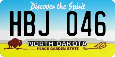 ND license plate HBJ046