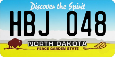 ND license plate HBJ048