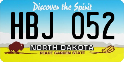ND license plate HBJ052