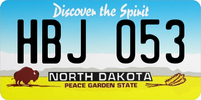 ND license plate HBJ053