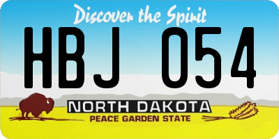 ND license plate HBJ054