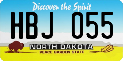 ND license plate HBJ055