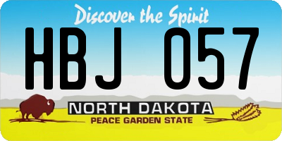 ND license plate HBJ057