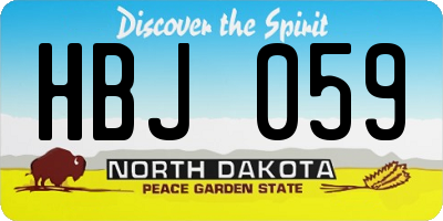 ND license plate HBJ059