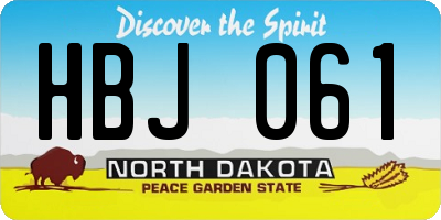 ND license plate HBJ061