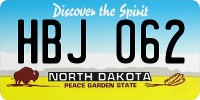 ND license plate HBJ062