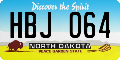 ND license plate HBJ064