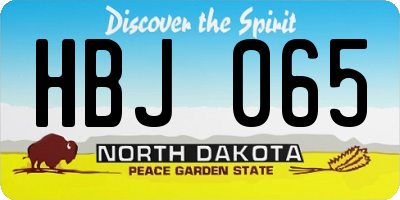 ND license plate HBJ065
