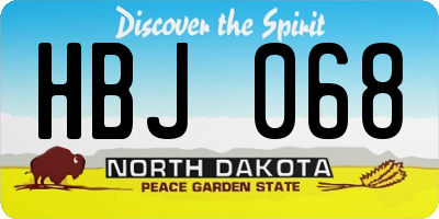 ND license plate HBJ068