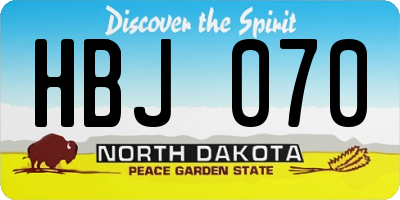 ND license plate HBJ070