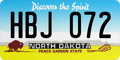 ND license plate HBJ072