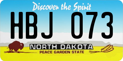 ND license plate HBJ073