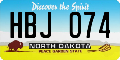 ND license plate HBJ074