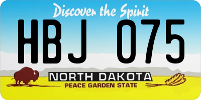 ND license plate HBJ075