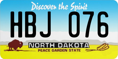ND license plate HBJ076