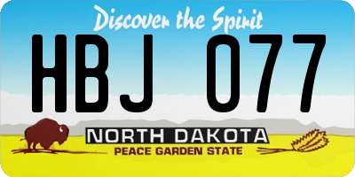 ND license plate HBJ077