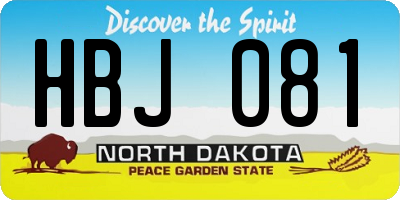 ND license plate HBJ081