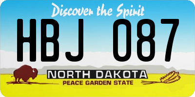 ND license plate HBJ087