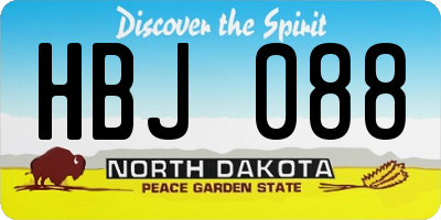 ND license plate HBJ088