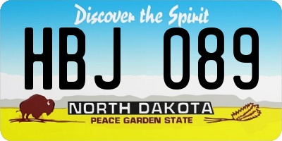 ND license plate HBJ089