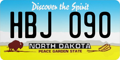 ND license plate HBJ090