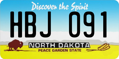 ND license plate HBJ091