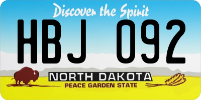 ND license plate HBJ092