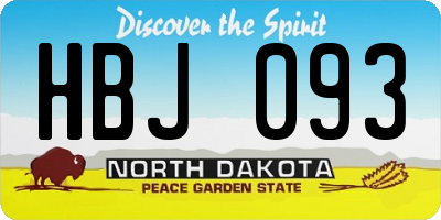 ND license plate HBJ093