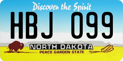 ND license plate HBJ099
