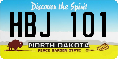 ND license plate HBJ101