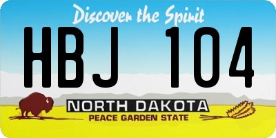 ND license plate HBJ104