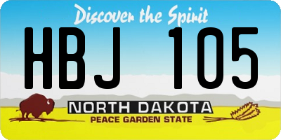 ND license plate HBJ105