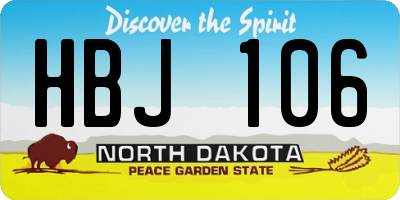 ND license plate HBJ106