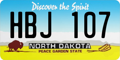 ND license plate HBJ107