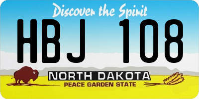 ND license plate HBJ108