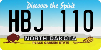 ND license plate HBJ110