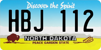 ND license plate HBJ112