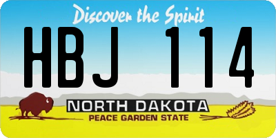 ND license plate HBJ114