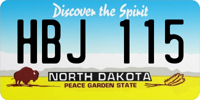 ND license plate HBJ115