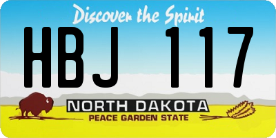 ND license plate HBJ117