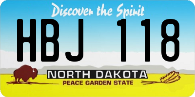 ND license plate HBJ118