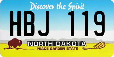 ND license plate HBJ119