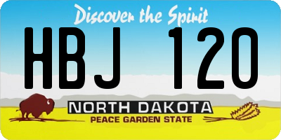 ND license plate HBJ120