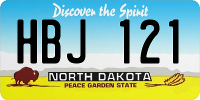 ND license plate HBJ121