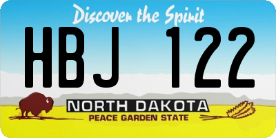 ND license plate HBJ122