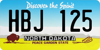 ND license plate HBJ125