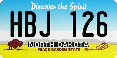 ND license plate HBJ126