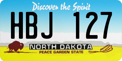 ND license plate HBJ127